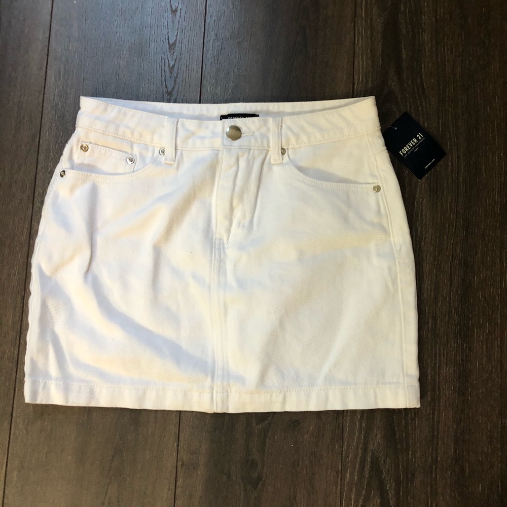 Small Forever 21 White Jean Skirt